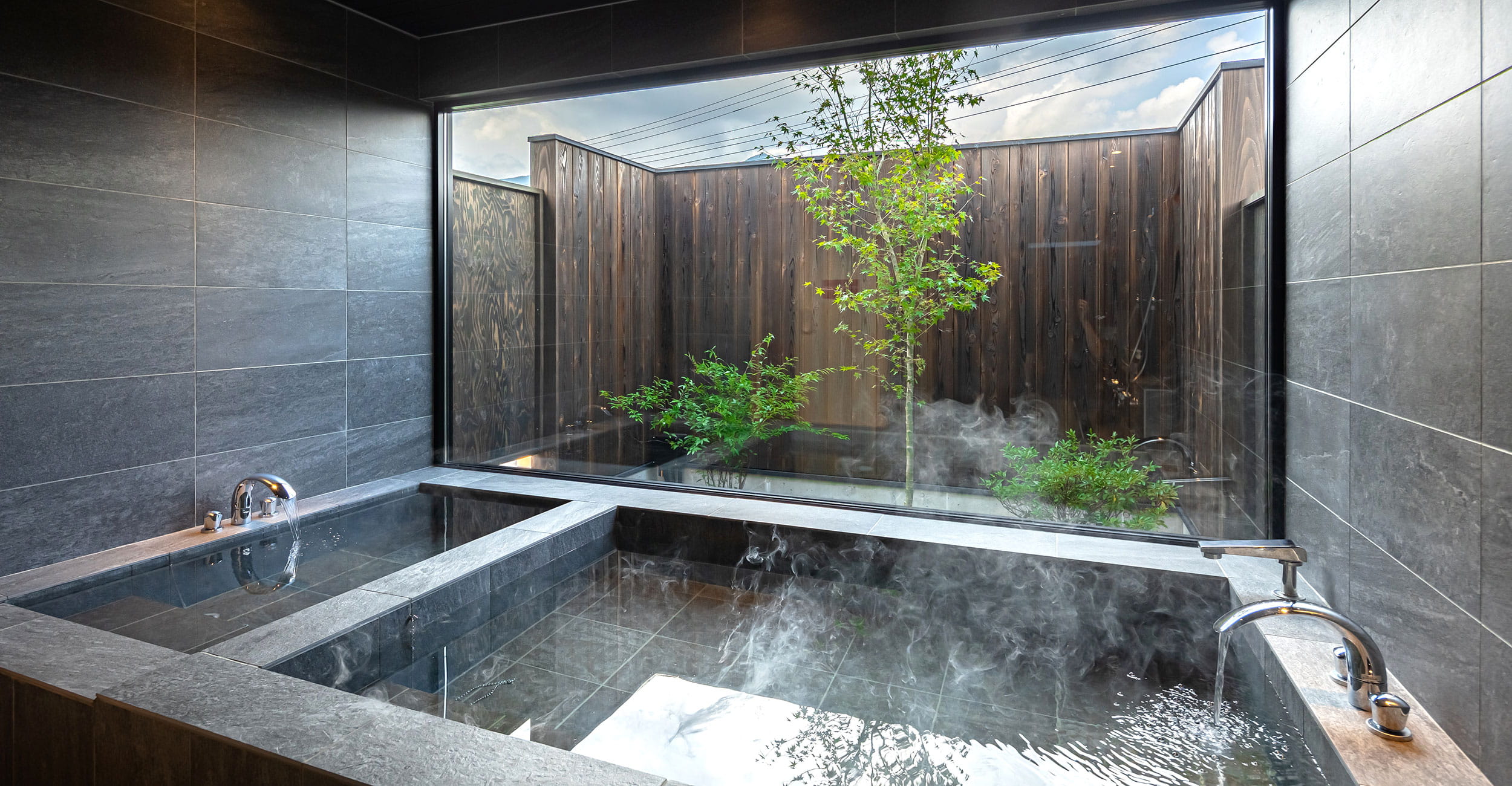 Private hot spring and sauna